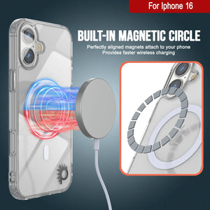 Étui de chargement magnétique sans fil Punkcase pour iPhone 16 [Série ClearMag] [Transparent]