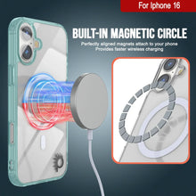 Charger l&#39;image dans la galerie, Étui de chargement magnétique sans fil Punkcase pour iPhone 16 [Série ClearMag] [Bleu sarcelle]
