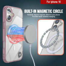 Charger l&#39;image dans la galerie, Étui de chargement magnétique sans fil Punkcase pour iPhone 16 [Série ClearMag][Rose]
