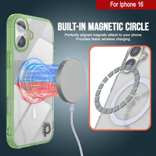 Charger l&#39;image dans la galerie, Étui de chargement magnétique sans fil Punkcase pour iPhone 16 [Série ClearMag] [Vert]
