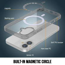 Charger l&#39;image dans la galerie, Étui de chargement magnétique sans fil Punkcase pour iPhone 16 [Série ClearMag] [Argent]
