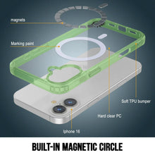 Charger l&#39;image dans la galerie, Étui de chargement magnétique sans fil Punkcase pour iPhone 16 [Série ClearMag] [Vert]
