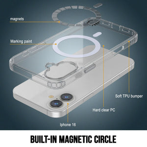 Étui de chargement magnétique sans fil Punkcase pour iPhone 16 [Série ClearMag] [Transparent]