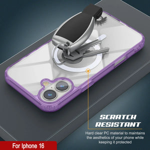 Étui de chargement magnétique sans fil Punkcase pour iPhone 16 [Série ClearMag] [Violet]