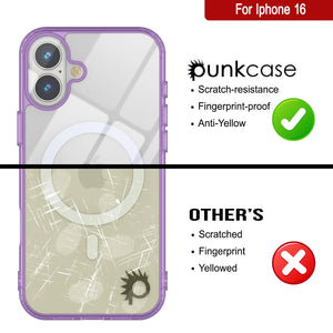 Étui de chargement magnétique sans fil Punkcase pour iPhone 16 [Série ClearMag] [Violet]