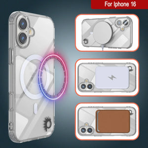 Étui de chargement magnétique sans fil Punkcase pour iPhone 16 [Série ClearMag] [Transparent]