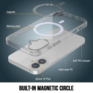 Étui de chargement magnétique sans fil Punkcase pour iPhone 16 Plus [Série ClearMag] [Transparent]