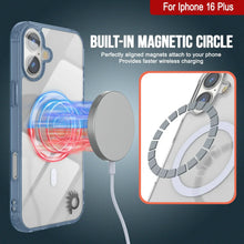 Load image into Gallery viewer, Étui de chargement magnétique sans fil Punkcase pour iPhone 16 Plus [Série ClearMag] [Marine]
