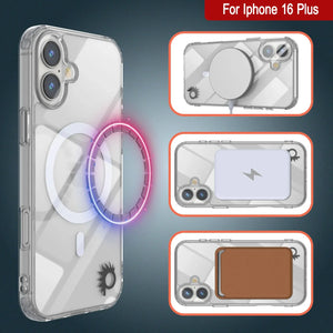 Étui de chargement magnétique sans fil Punkcase pour iPhone 16 Plus [Série ClearMag] [Transparent]