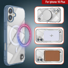 Load image into Gallery viewer, Étui de chargement magnétique sans fil Punkcase pour iPhone 16 Plus [Série ClearMag] [Marine]
