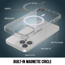 Charger l&#39;image dans la galerie, Étui de chargement magnétique sans fil Punkcase pour iPhone 16 Pro [Série ClearMag] [Transparent]
