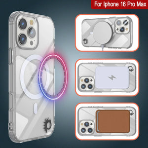 Étui de chargement magnétique sans fil Punkcase pour iPhone 16 Pro Max [Série ClearMag] [Transparent]