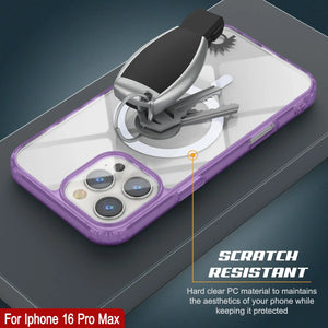 Étui de chargement magnétique sans fil Punkcase pour iPhone 16 Pro Max [Série ClearMag] [Violet]