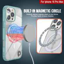 Load image into Gallery viewer, Étui de chargement magnétique sans fil Punkcase pour iPhone 16 Pro Max [Série ClearMag] [Bleu sarcelle]
