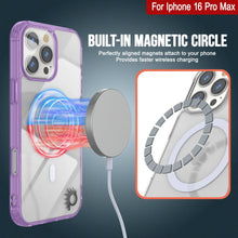 Load image into Gallery viewer, Étui de chargement magnétique sans fil Punkcase pour iPhone 16 Pro Max [Série ClearMag] [Violet]
