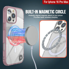 Load image into Gallery viewer, Étui de chargement magnétique sans fil Punkcase pour iPhone 16 Pro Max [Série ClearMag][Rose]
