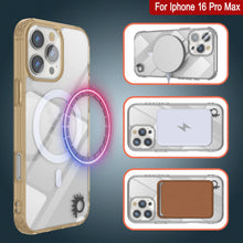 Load image into Gallery viewer, Étui de chargement magnétique sans fil Punkcase pour iPhone 16 Pro Max [Série ClearMag] [Or]
