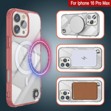 Load image into Gallery viewer, Étui de chargement magnétique sans fil Punkcase pour iPhone 16 Pro Max [Série ClearMag] [Rouge]
