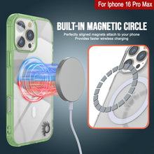 Load image into Gallery viewer, Étui de chargement magnétique sans fil Punkcase pour iPhone 16 Pro Max [Série ClearMag] [Vert]
