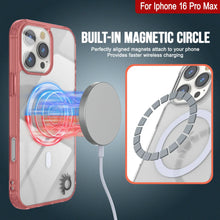 Load image into Gallery viewer, Étui de chargement magnétique sans fil Punkcase pour iPhone 16 Pro Max [Série ClearMag] [Rouge]
