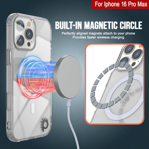 Étui de chargement magnétique sans fil Punkcase pour iPhone 16 Pro Max [Série ClearMag] [Transparent]