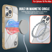 Load image into Gallery viewer, Étui de chargement magnétique sans fil Punkcase pour iPhone 16 Pro Max [Série ClearMag] [Or]
