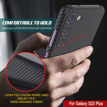 Load image into Gallery viewer, Punkcase S23+ Plus Étui en fibre de carbone [Série AramidShield] Ultra mince et léger en Kevlar.
