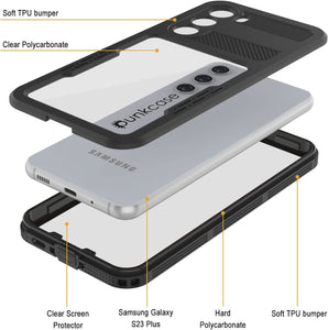 Étui étanche Galaxy S23+ Plus [Série Alpine 2.0] [Ajustement fin] [Certifié IP68] [Antichoc] [Noir]