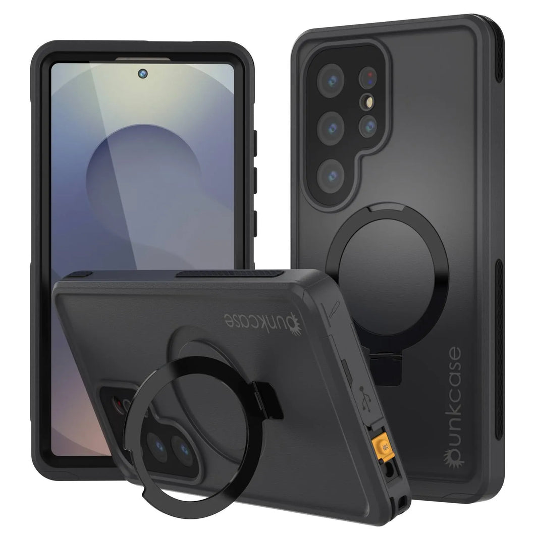 Galaxy S25 Ultra Imperproof Case [Kickstud 2.0 Series] Cover IP68 protecteur avec protecteur d'écran et kickstand [noir]