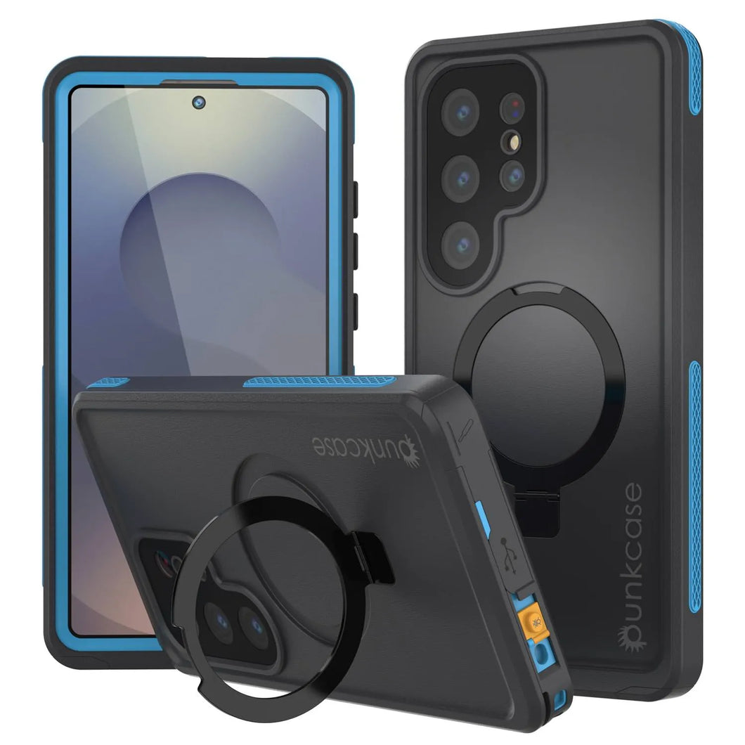 Galaxy S25 Ultra Imperproof Case [Kickstud 2.0 Series] Cover IP68 protecteur avec protecteur d'écran et kickstand [Blue]