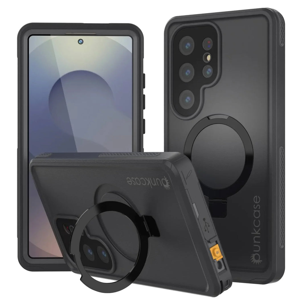 Galaxy S25 Ultra Imperproof Case [Kickstud 2.0 Series] Cover IP68 Protection avec protecteur d'écran et kickstand [Gray]