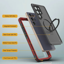Charger l&#39;image dans la galerie, Galaxy S25 Ultra Imperproof Case [Kickstud 2.0 Series] Cover IP68 Protection avec protecteur d&#39;écran et kickstand [rouge]
