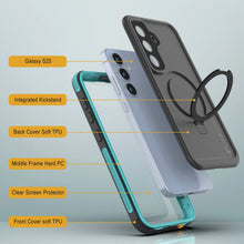 Charger l&#39;image dans la galerie, Galaxy S25 Baserproof Case [Kickstud 2.0 Series] Cover IP68 protecteur avec protecteur d&#39;écran et kickstand [Teal]
