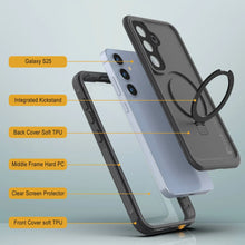 Charger l&#39;image dans la galerie, Galaxy S25 Affaire imperméable [Kickstud 2.0 Series] Couverture de protection IP68 avec protecteur d&#39;écran et kickstand [Gray]
