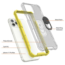 Charger l&#39;image dans la galerie, Coque PunkCase pour iPhone 11 Pro Max [Série Magnetix 2.0] Coque de protection transparente en TPU avec support [Jaune]

