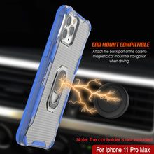 Charger l&#39;image dans la galerie, PunkCase pour iPhone 11 Pro Max Coque [Série Magnetix 2.0] Housse de protection transparente en TPU avec support [Bleu]
