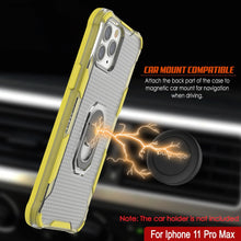 Charger l&#39;image dans la galerie, Coque PunkCase pour iPhone 11 Pro Max [Série Magnetix 2.0] Coque de protection transparente en TPU avec support [Jaune]

