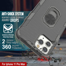 Charger l&#39;image dans la galerie, Coque PunkCase pour iPhone 11 Pro Max [Série Magnetix 2.0] Coque protectrice transparente en TPU avec support [Gris]
