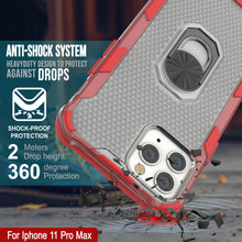 Charger l&#39;image dans la galerie, Étui PunkCase pour iPhone 11 Pro Max [Série Magnetix 2.0] Coque transparente en TPU de protection avec béquille [Rouge]
