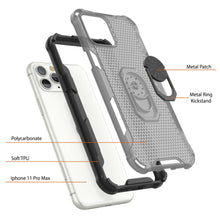 Charger l&#39;image dans la galerie, PunkCase pour étui iPhone 11 Pro Max [Série Magnetix 2.0] Coque transparente en TPU de protection avec béquille [Noir]
