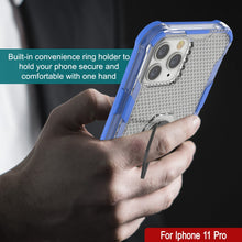 Load image into Gallery viewer, Coque PunkCase pour iPhone 11 Pro [Série Magnetix 2.0] Housse de protection transparente en TPU avec support intégré [Bleu]
