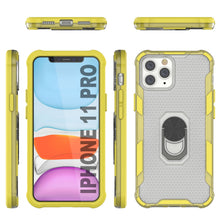 Load image into Gallery viewer, Coque PunkCase pour iPhone 11 Pro [Série Magnetix 2.0] Coque de protection en TPU transparent avec support intégré [Jaune]
