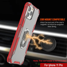 Load image into Gallery viewer, Coque PunkCase pour iPhone 11 Pro [Série Magnetix 2.0] Coque transparente en TPU de protection avec béquille [Rouge]
