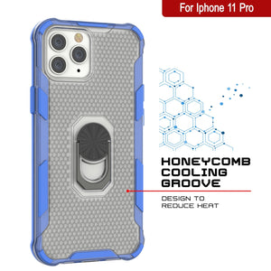 Coque PunkCase pour iPhone 11 Pro [Série Magnetix 2.0] Housse de protection transparente en TPU avec support intégré [Bleu]