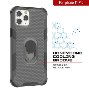 Coque PunkCase pour iPhone 11 Pro [Série Magnetix 2.0] Coque protectrice transparente en TPU avec support [Noir]