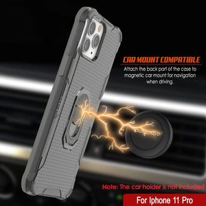 PunkCase pour étui iPhone 11 Pro [série Magnetix 2.0] Coque transparente de protection en TPU avec béquille [gris]