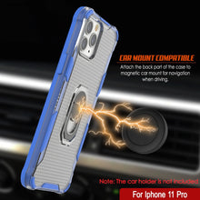 Load image into Gallery viewer, Coque PunkCase pour iPhone 11 Pro [Série Magnetix 2.0] Housse de protection transparente en TPU avec support intégré [Bleu]
