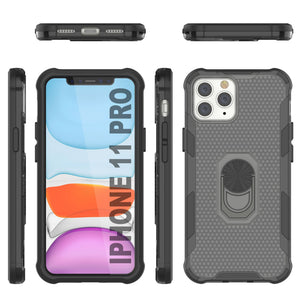 Coque PunkCase pour iPhone 11 Pro [Série Magnetix 2.0] Coque protectrice transparente en TPU avec support [Noir]