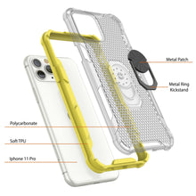 Load image into Gallery viewer, Coque PunkCase pour iPhone 11 Pro [Série Magnetix 2.0] Coque de protection en TPU transparent avec support intégré [Jaune]
