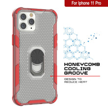 Load image into Gallery viewer, Coque PunkCase pour iPhone 11 Pro [Série Magnetix 2.0] Coque transparente en TPU de protection avec béquille [Rouge]
